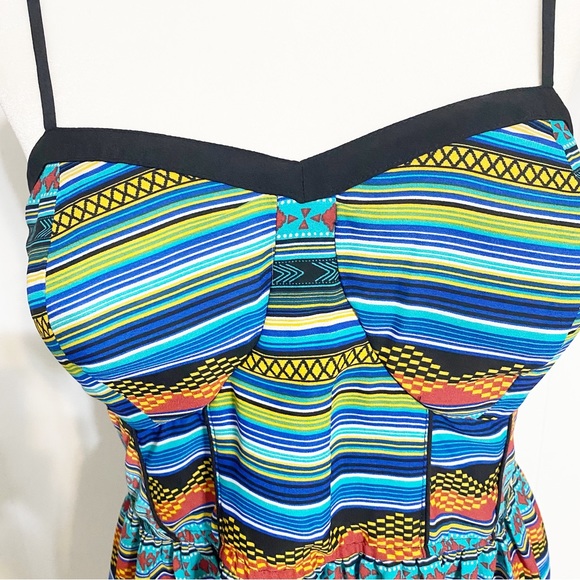 XHILARATION Multicolored Horizontal Stripe Spaghetti Strap Dress Size XXL - Picture 2 of 7